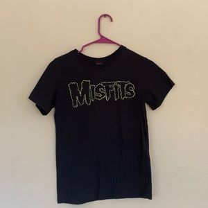 The misfits rhinestone logo shirt green Danzig